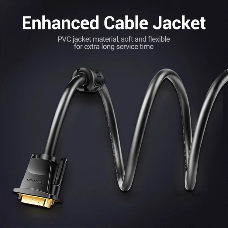 VENTION EAABF 1m 2K 60Hz 24+1 DVI to DVI Kabel, vergoldeter Adapter, männlich zu männlich