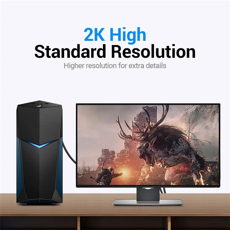 VENTION EAABF 1m 2K 60Hz 24+1 DVI to DVI Kabel, vergoldeter Adapter, männlich zu männlich