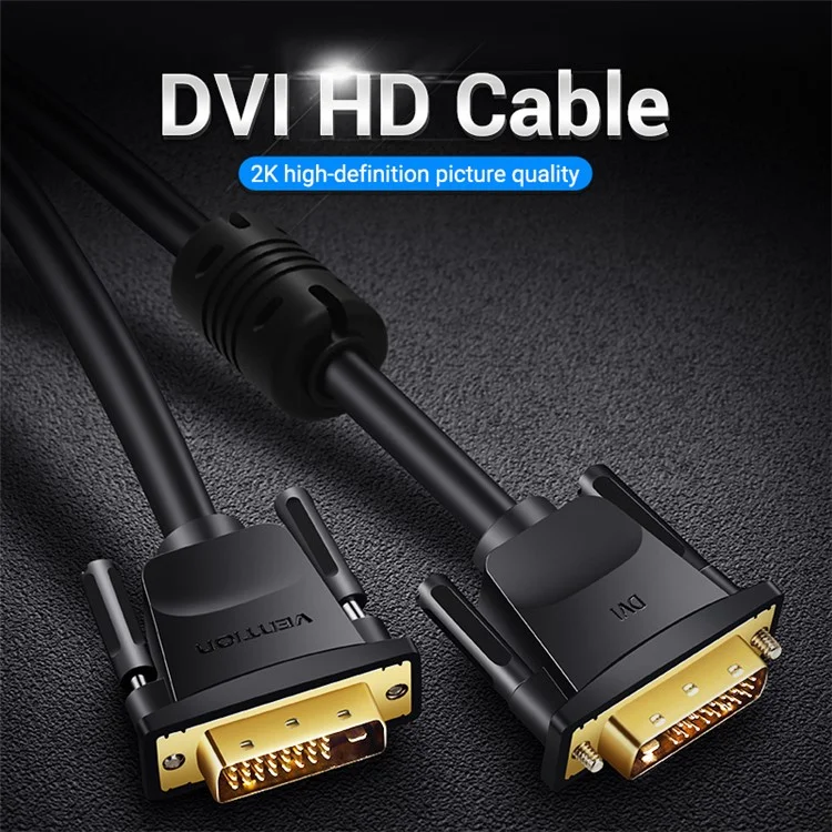 VENTION EAABF 1m 2K 60Hz 24+1 DVI to DVI Kabel, vergoldeter Adapter, männlich zu männlich