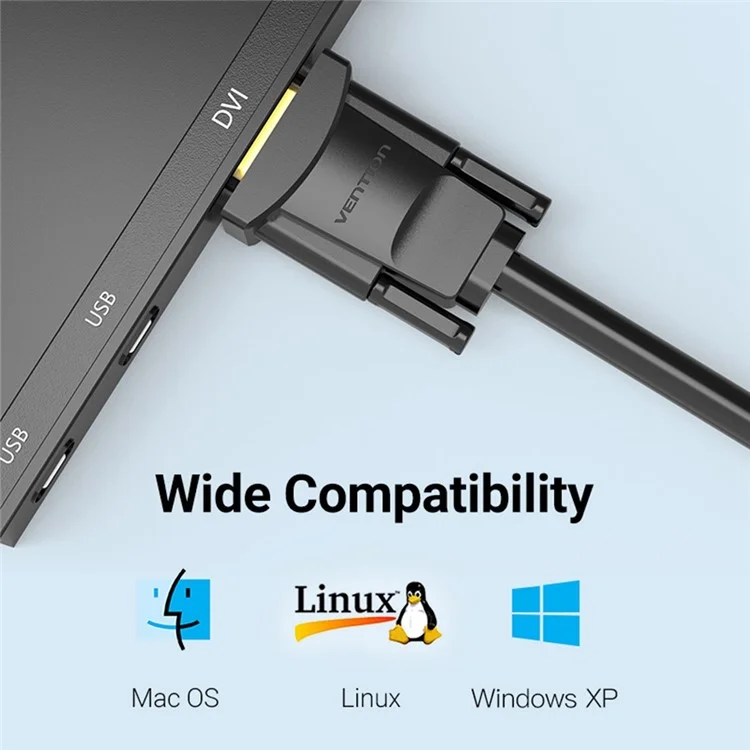 VENTION EABBG 1.5m 24+1 DVI to VGA Wire 1080P 60Hz Male to Male Gold Plated Adapter Cable