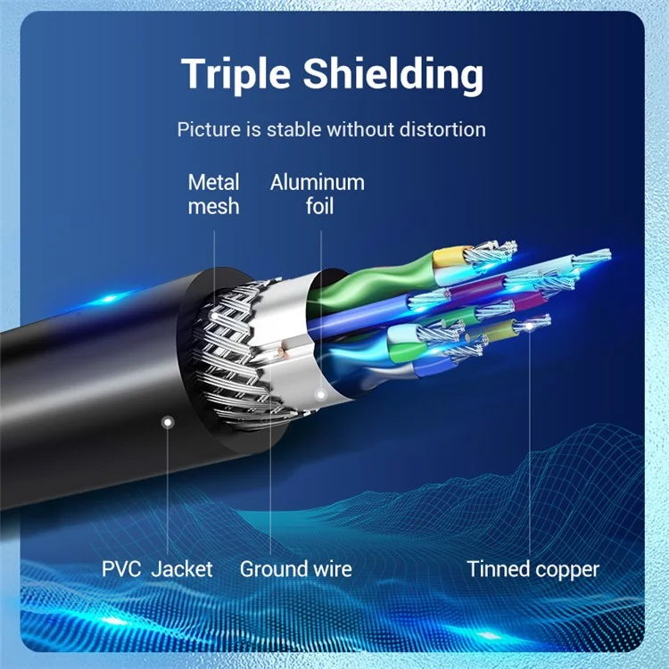 VENTION HAFBH 2m DP to DVI 24+1 Conversion Cable 1080P PVC HD Video Cord - Black