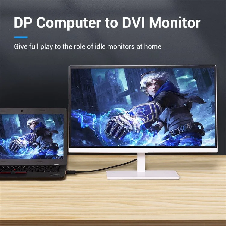 VENTION HAFBF 1m DisplayPort DP to DVI 24+1 Male to Male Cable 1080P / 60Hz Gold Plated Connector Wire