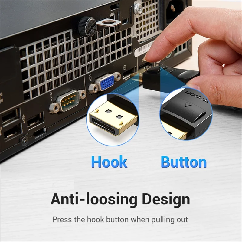 VENTION HAFBG 1.5m DisplayPort DP to DVI 24+1 Male to Male Cable 1080P / 60Hz Gold Plated Connector Wire
