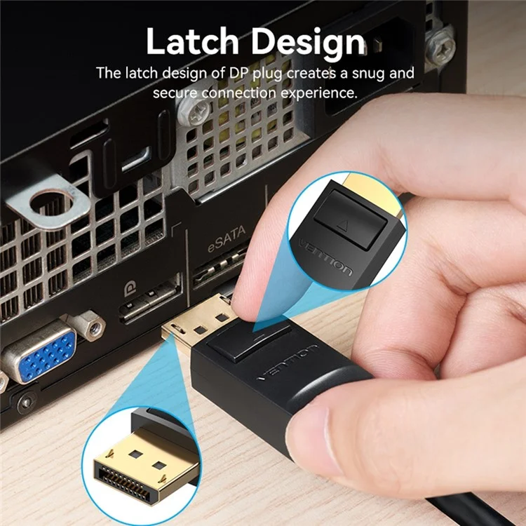 VENTION HBSBB 0.15m 1080P 60Hz Full HD DP Male to VGA Male Cable for Streaming Gaming