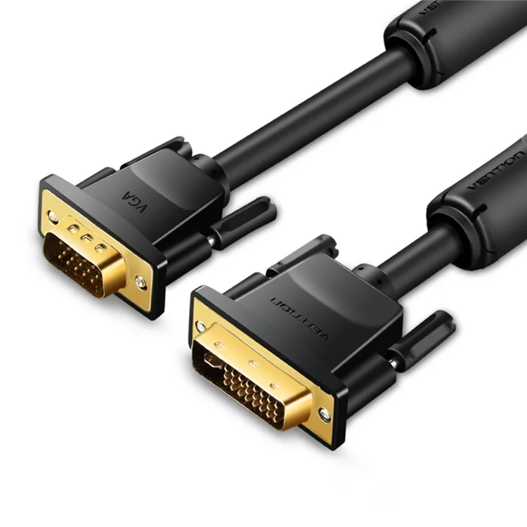 VENTION EACBL 10m 24+5 DVI to VGA Wire 1080P 60Hz Male to Male Gold Plated Adapter Cable - Black