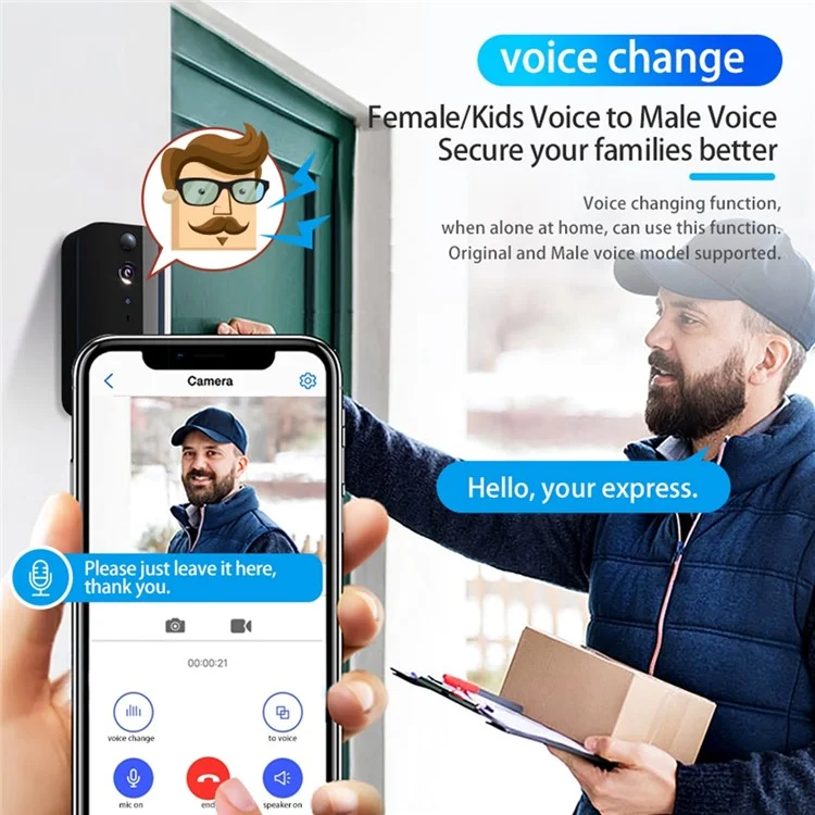 I9 VGA Network Smart Doorbell Phone APP Two-Way Voice Motion Sensor Smart Door Bell