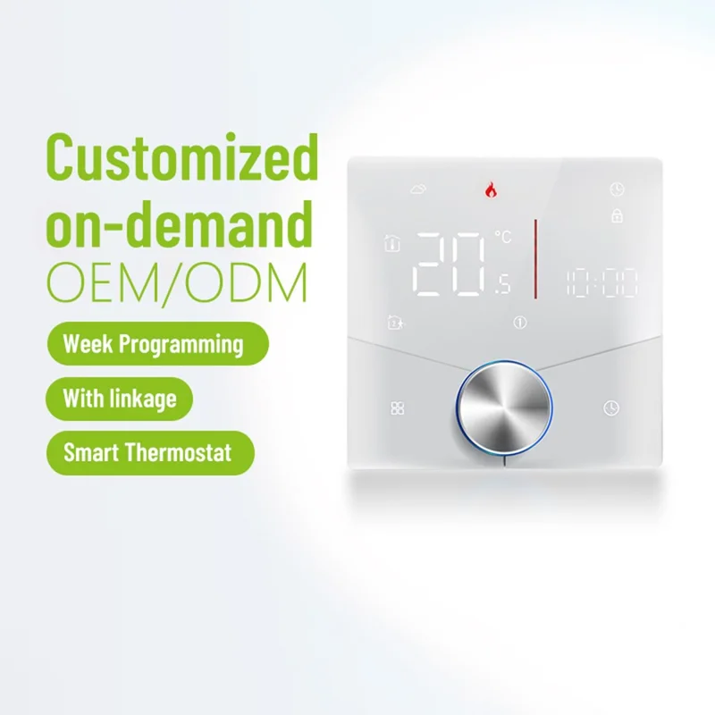 BHT-009GCLW Smart Tuya Thermostat Temperature Control Panel Boiler Sauna Room Digital Controller - White