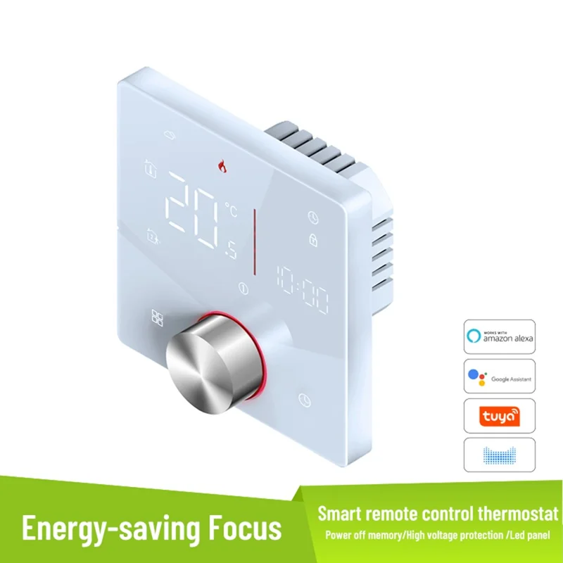 BHT-009GCLW Smart Tuya Thermostat Temperature Control Panel Boiler Sauna Room Digital Controller - White