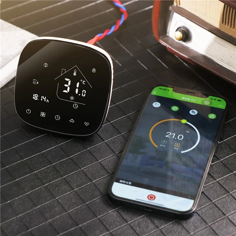 Termostato digital de pared BHT-001GC para caldera, panel de control de temperatura con pantalla