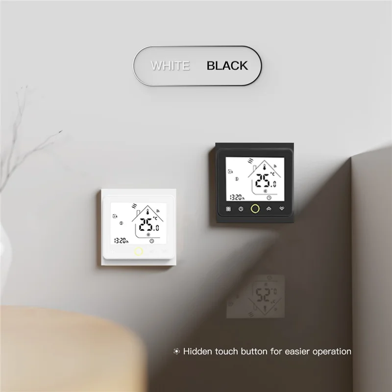 BHT-002 Boiler Heating Smart Thermostat 3.0-inch LCD Touch Screen WiFi Controller Panel - White