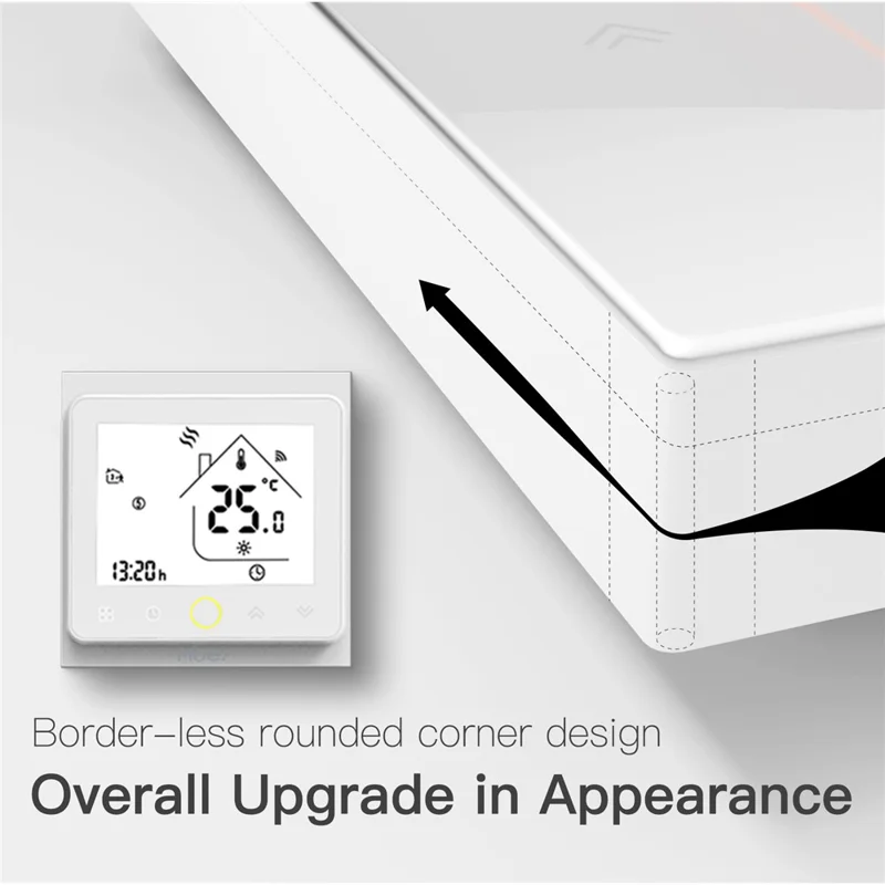 BHT-002 Boiler Heating Smart Thermostat 3.0-inch LCD Touch Screen WiFi Controller Panel - White