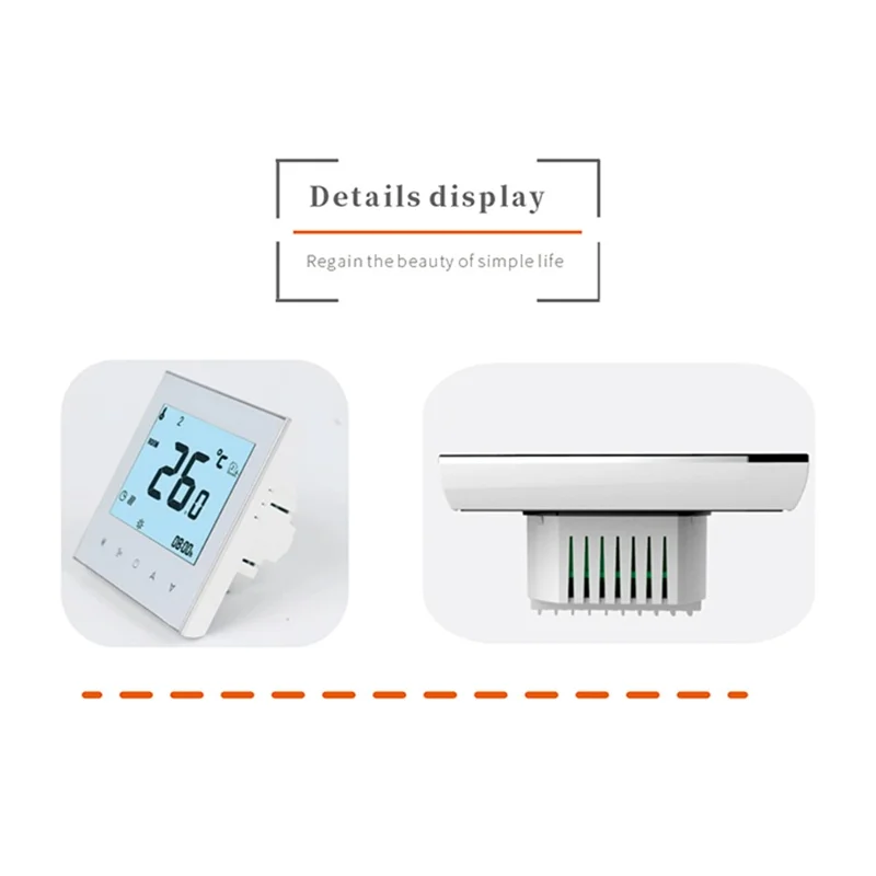 BHT-1000GA Water Floor Heating Smart Thermostat Touch Screen Temperature Controller Panel - Black