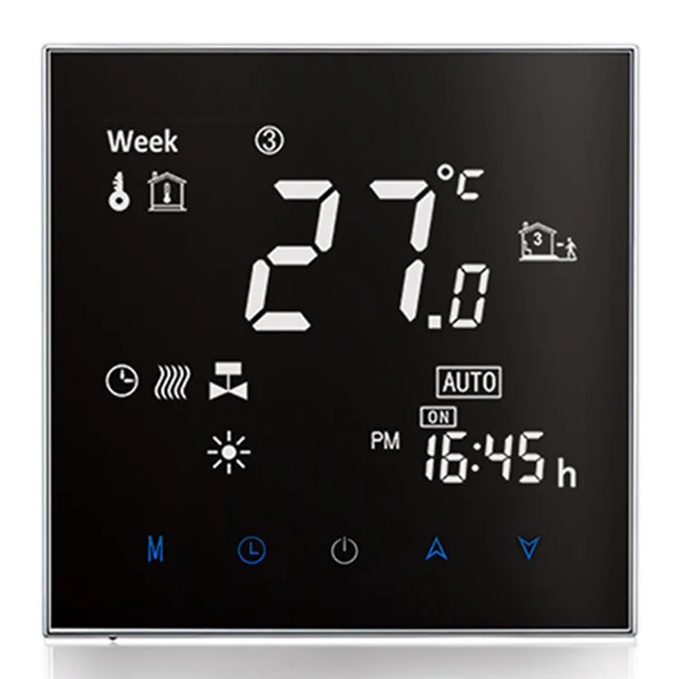 BHT-2000GALW Wasserbodenheizungs-Thermostat mit WLAN, intelligentes digitales Temperatursteuerungspanel - Schwarz