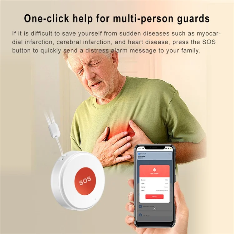 ZB-SOS WiFi Tuya App Smart Security SOS Knopf Hilfsszene Verknüpfung Smart Schalter