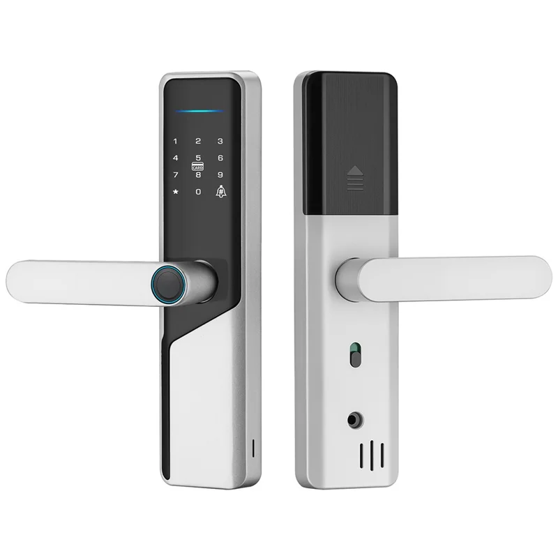 A1 Tuya WiFi Fingerprint Smart Door Lock Dynamic Passwords NFC Electronic Lock (without Battery) - Silver