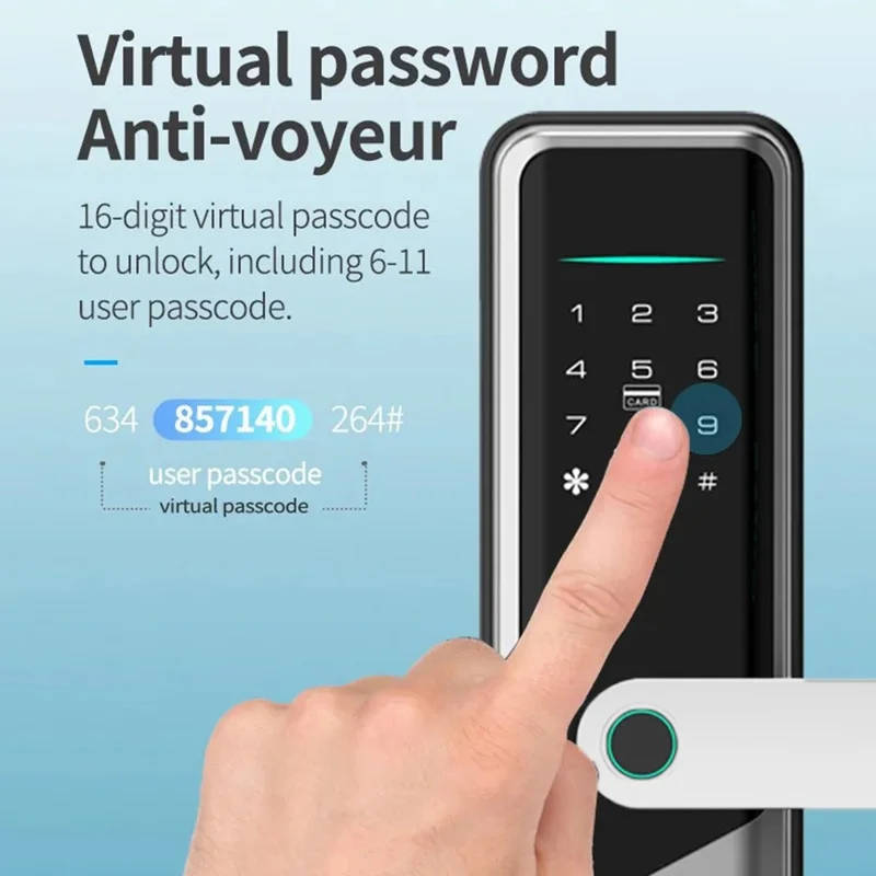 A1 Tuya WiFi Fingerprint Smart Door Lock Dynamic Passwords NFC Electronic Lock (without Battery) - Silver