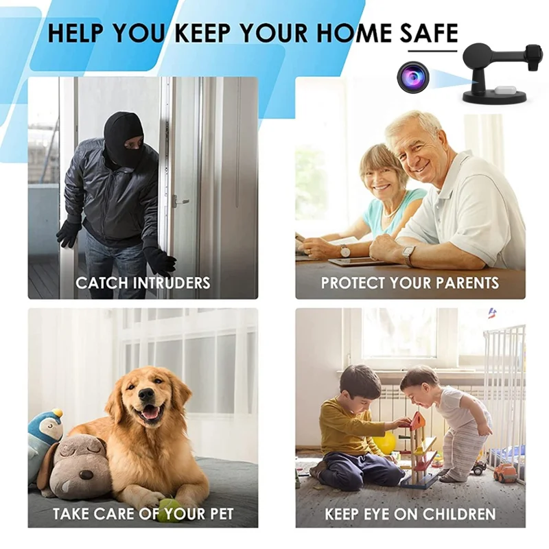 Magnetic Wireless Charger Motion Activated 4K WiFi Hidden Camera Spy Camera - White