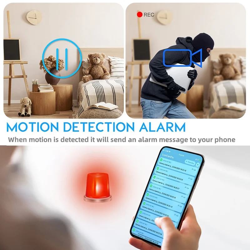 Magnetic Wireless Charger Motion Activated 4K WiFi Hidden Camera Spy Camera - White