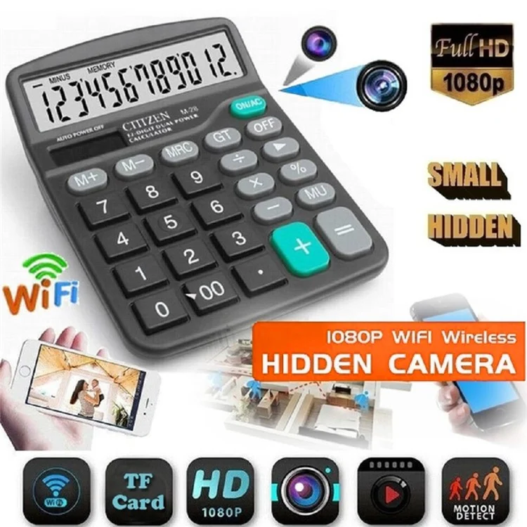 Caméra espion WiFi 4K Mini Cam HD avec support pour carte TF 128 Go (carte TF non incluse)