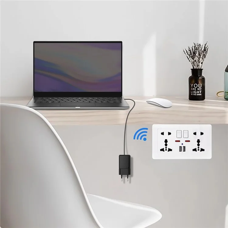 Câmera Wi-Fi HD 1080P com detecção de movimento no soquete da parede, visualização remota, câmera de segurança doméstica - Branca