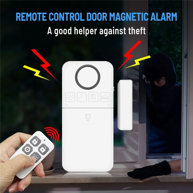 Telecomando di allarme di sicurezza DR100 Sensore magnetico 130dB Sistema antifurto wireless per la casa Dispositivo di protezione