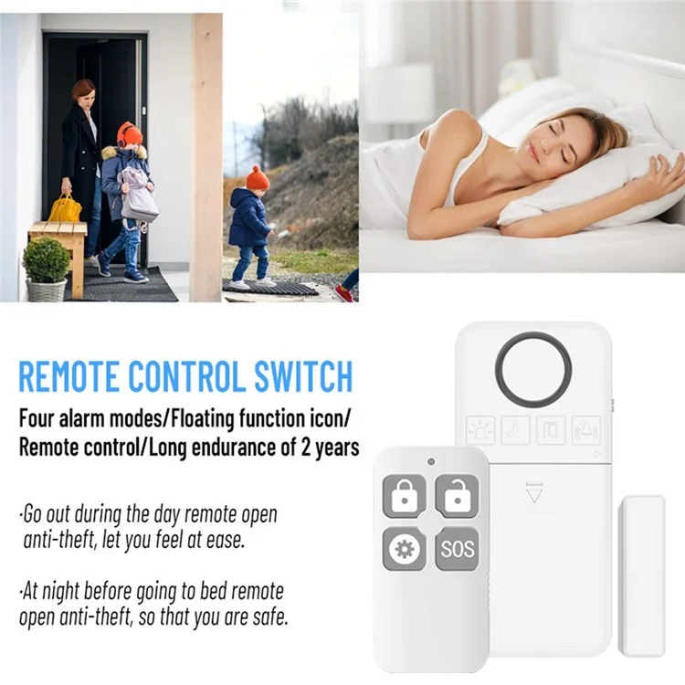 Telecomando di allarme di sicurezza DR100 Sensore magnetico 130dB Sistema antifurto wireless per la casa Dispositivo di protezione