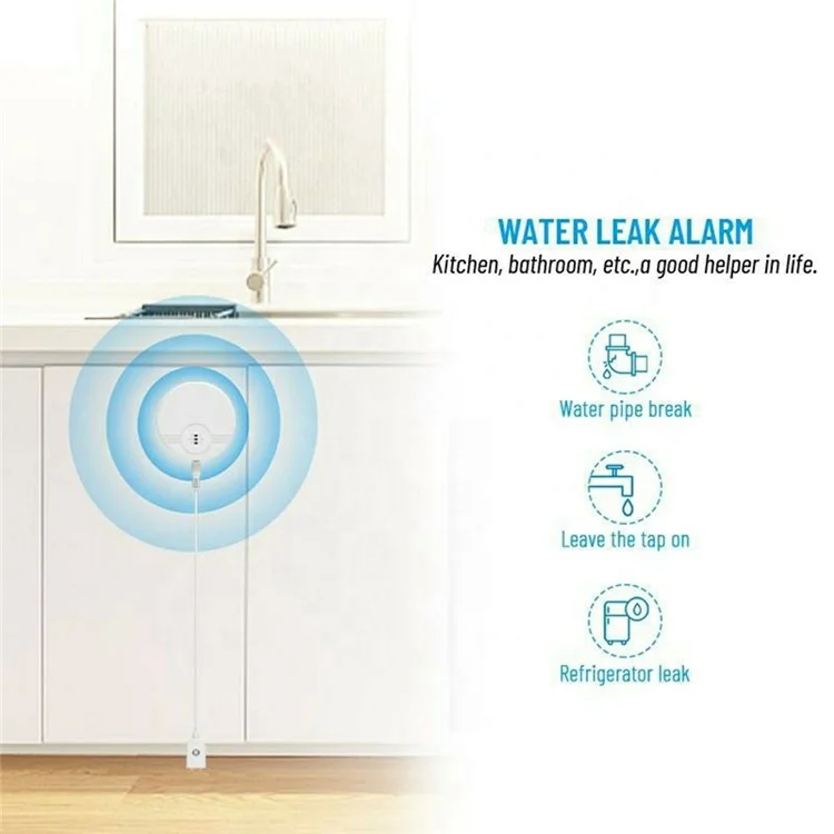 Rilevatore di perdite d'acqua W100 con sensore di allarme da 130 dB e modalità dual per la rilevazione delle perdite d'acqua