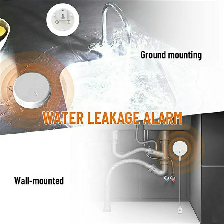 Rilevatore di perdite d'acqua W100 con sensore di allarme da 130 dB e modalità dual per la rilevazione delle perdite d'acqua