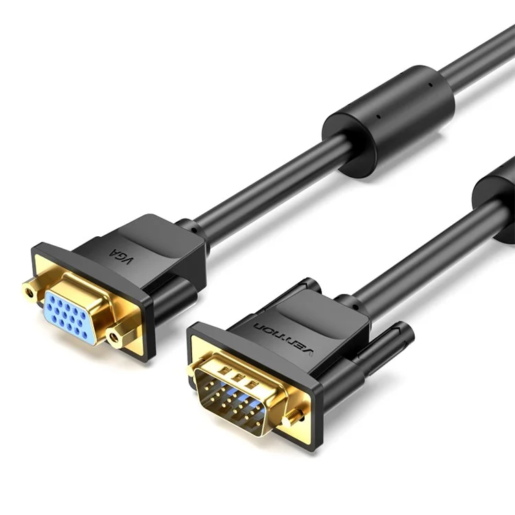 VENTION DAGBF 1m VGA Male to VGA Female Extension Cord 1080P 60Hz Gold Plated Adapter Cable - Black