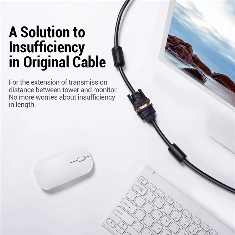 VENTION DAGBF 1m VGA Male to VGA Female Extension Cord 1080P 60Hz Gold Plated Adapter Cable - Black