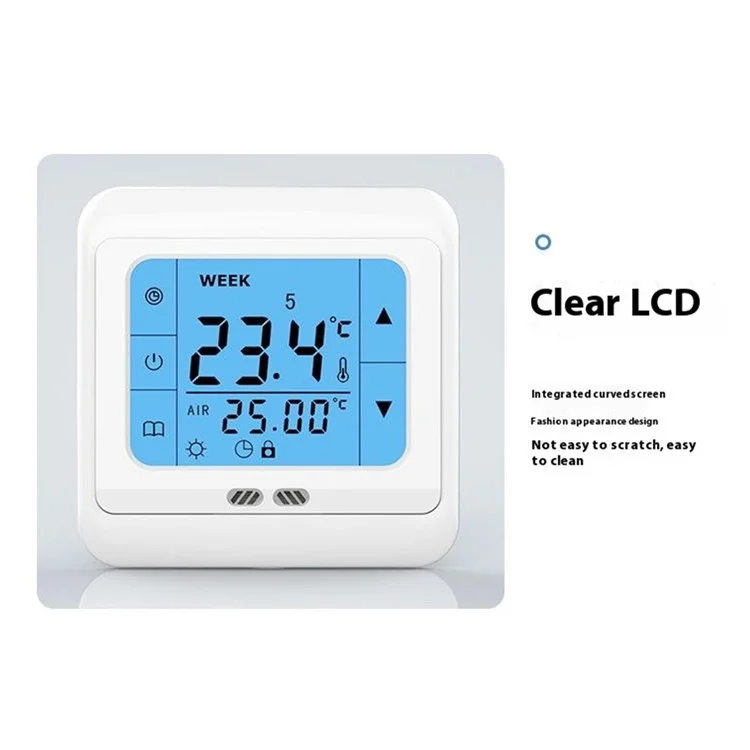 C07 Thermostat intelligent à écran tactile à chauffage haute précision Contrôleur de température numérique - 3A