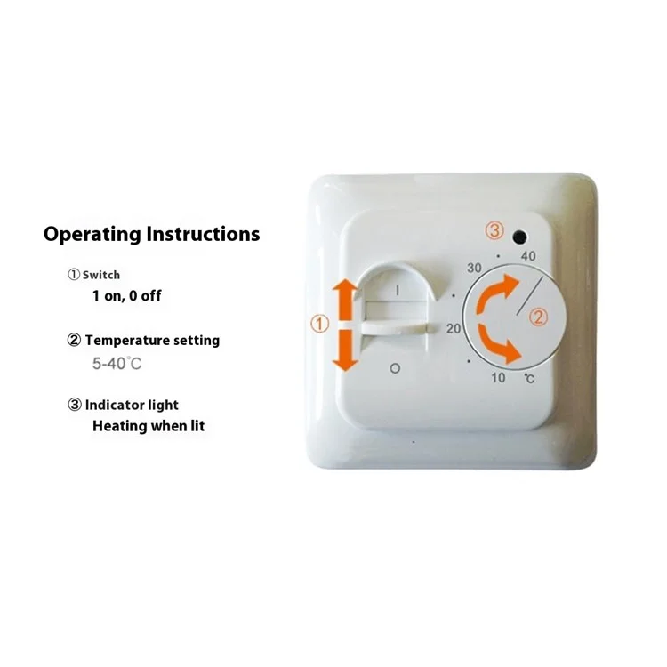 RTC70 Elektrischer Fußbodenheizungs-Thermostat, Temperaturregler für Wasserbodenheizung mit integrierter Sonde