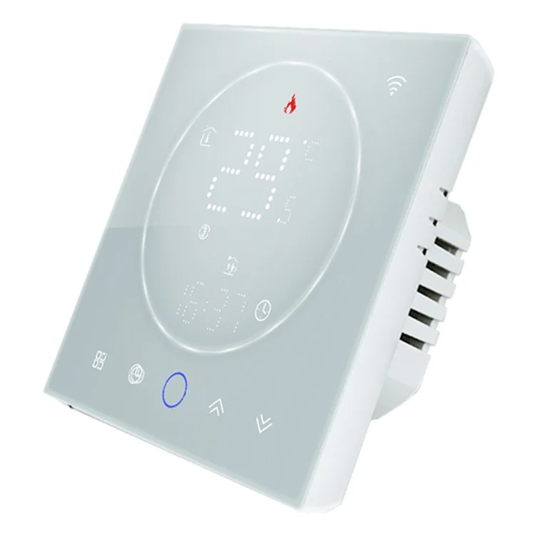Controlador de temperatura inteligente digital interno BHT-008GCL, painel de termostato para caldeira montado na parede