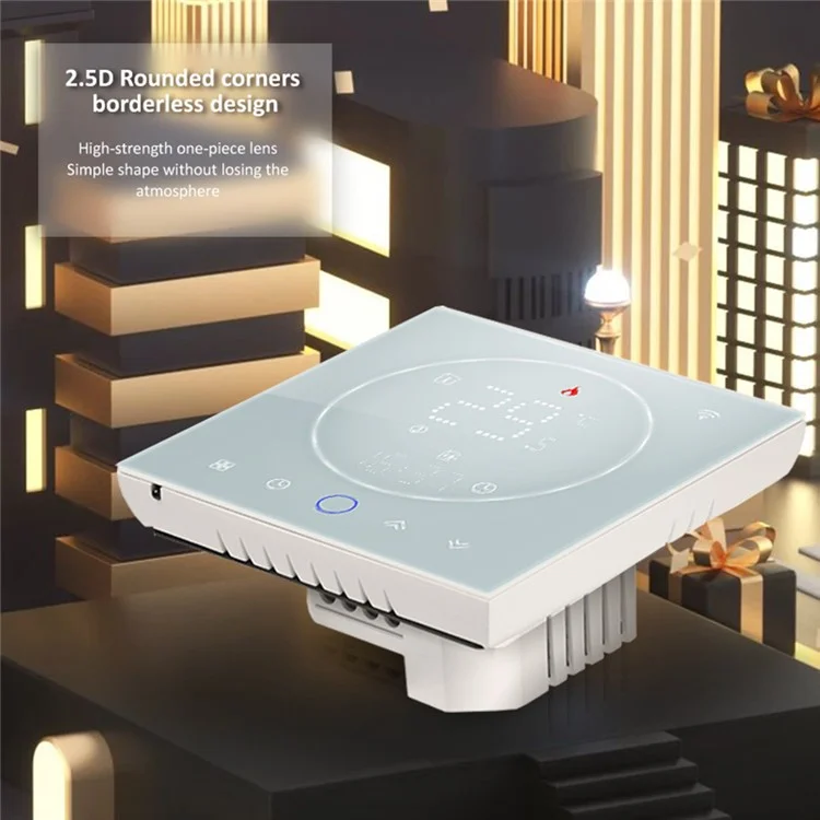 Controlador de temperatura inteligente digital interno BHT-008GCL, painel de termostato para caldeira montado na parede