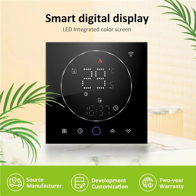 Controlador de temperatura inteligente digital interno BHT-008GCL, painel de termostato para caldeira montado na parede