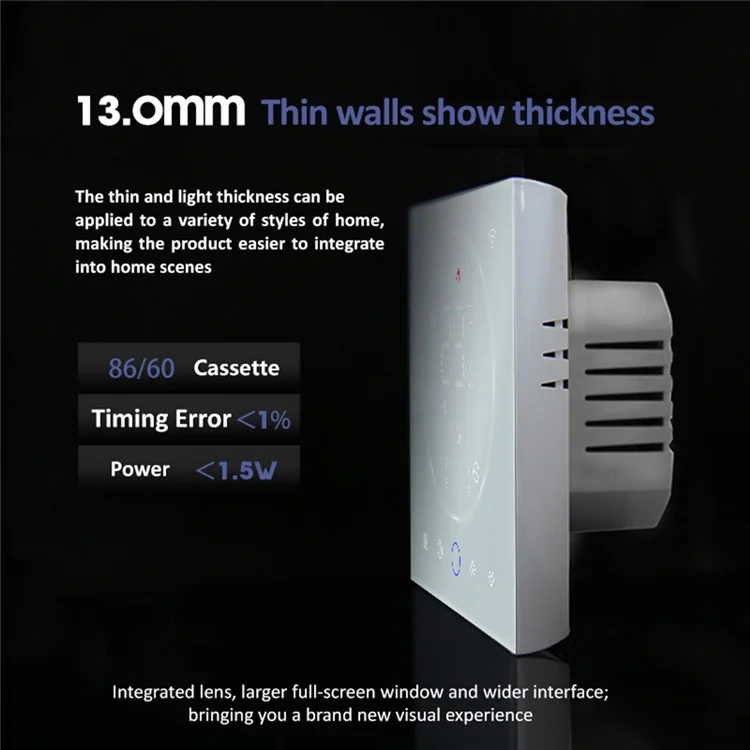 Controlador de temperatura inteligente digital interno BHT-008GCL, painel de termostato para caldeira montado na parede