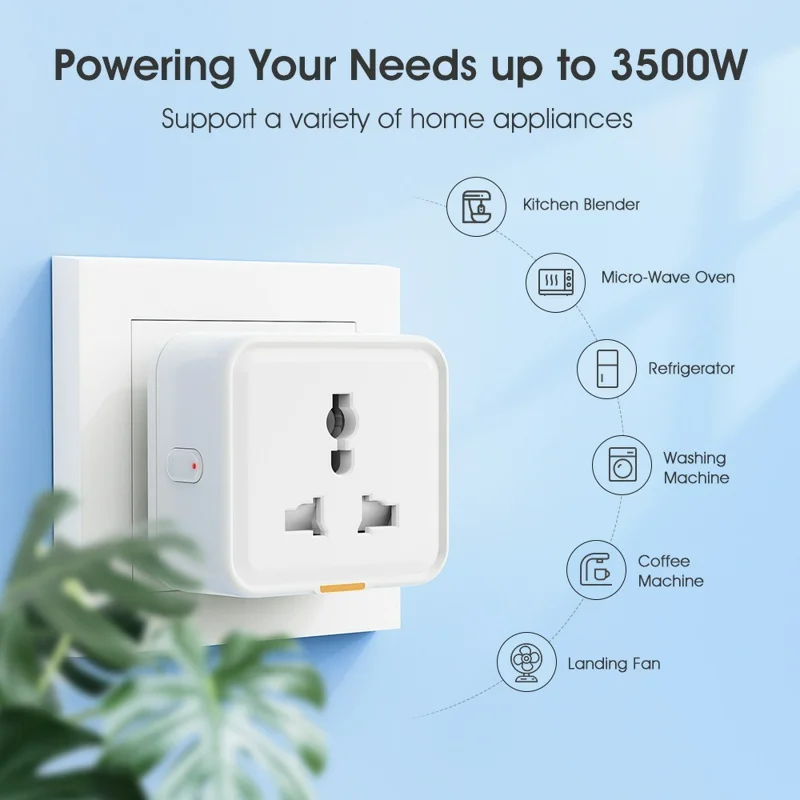 Tuya Zigbee 3.0 Smart Home APP Voice Control Universal Power Socket with Timer - US Plug