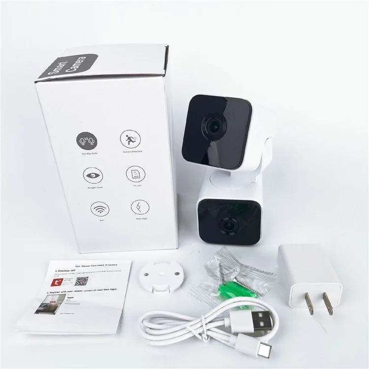 SXT012 4MP Überwachungskamera mit Zweiwege-Audio, Tuya-App, Dual-Linse, Panoramakamera - EU-Stecker