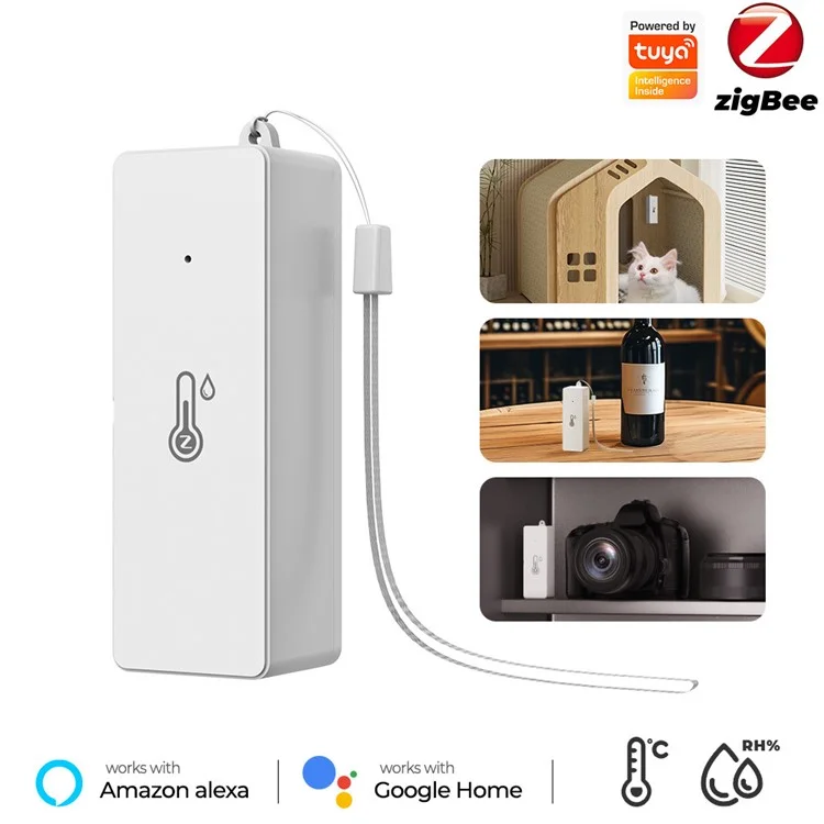 WSD022 Zigbee Smart Home Temperature Humidity Detector Indoor Wireless Sensor - White