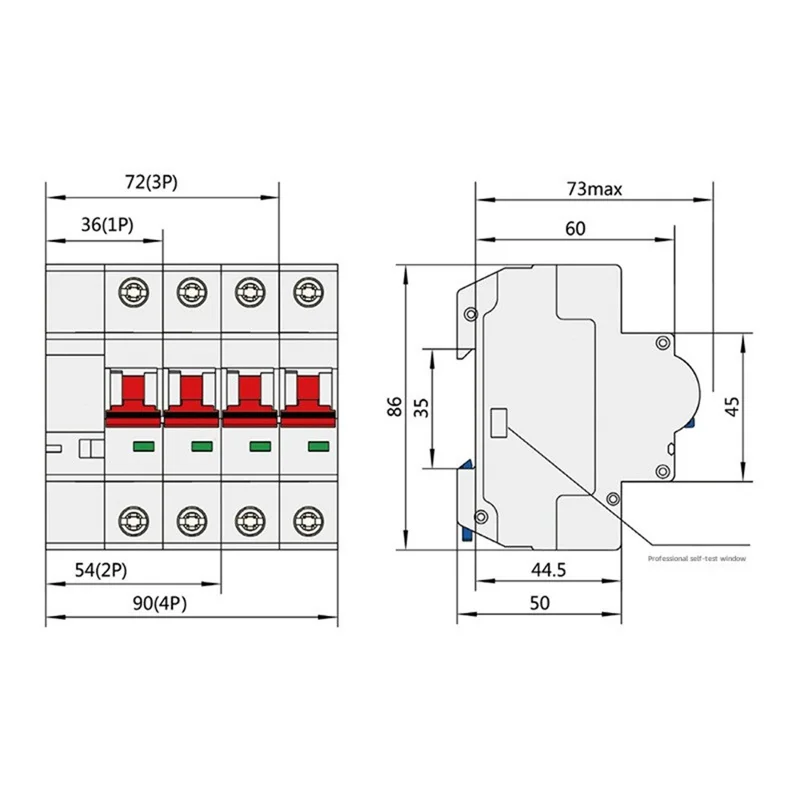 WDYK 10A - 80A 2P Tuya Smart WiFi Circuit Breaker Remote Control Intelligent Switch for Smart Home Automation - 63A
