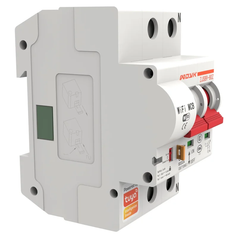 WDYK 10A - 80A 2P Tuya Smart WiFi Circuit Breaker Remote Control Intelligent Switch for Smart Home Automation - 63A