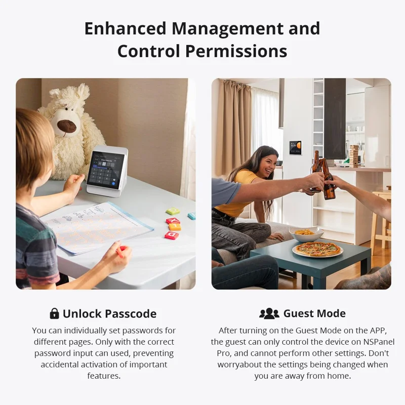 SONOFF NSPanel Pro 120 Pannello intelligente WiFi con schermo touch da 4,7 pollici e gateway ZigBee per l'automazione domestica - Bianco / Spina USA