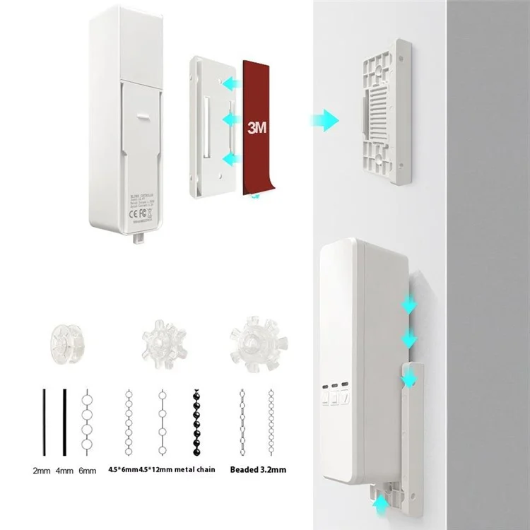 CM01 WiFi Smart Roller Blind Motor App Controlled Venetian Blind Pull Cord Home Electric Curtain Controller - EU Plug