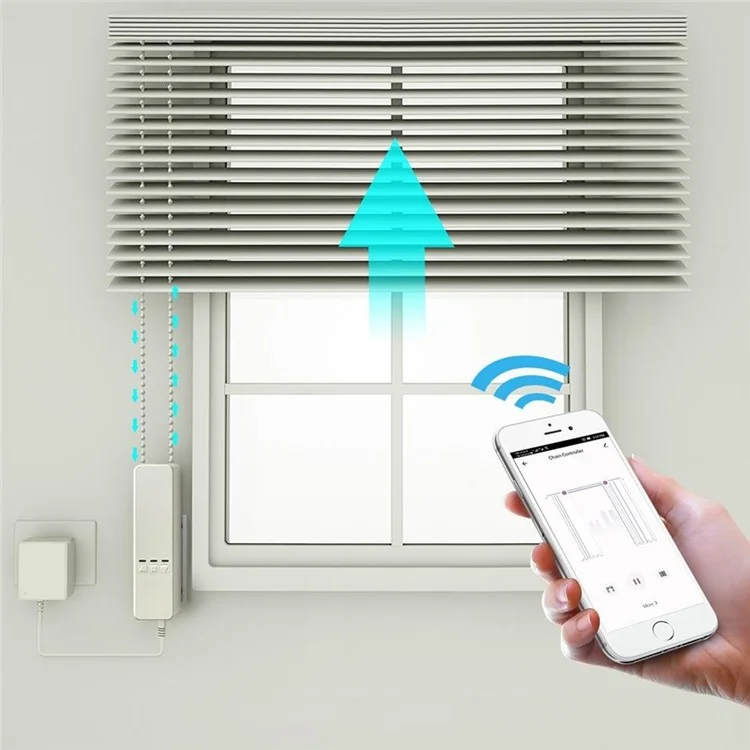 CM01 WiFi Smart Roller Blind Motor App Controlled Venetian Blind Pull Cord Home Electric Curtain Controller - EU Plug