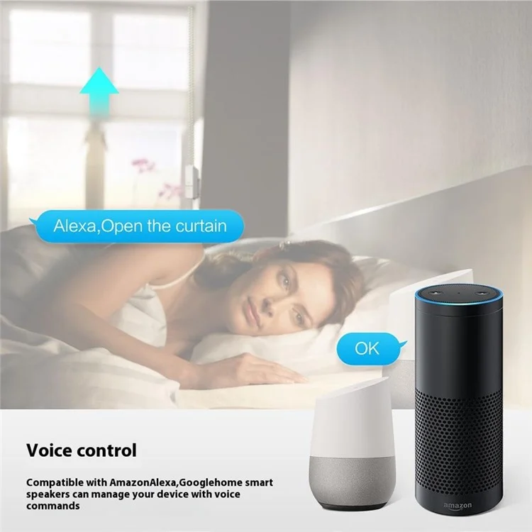 CM01 WiFi Smart Roller Blind Motor App Controlled Venetian Blind Pull Cord Home Electric Curtain Controller - EU Plug