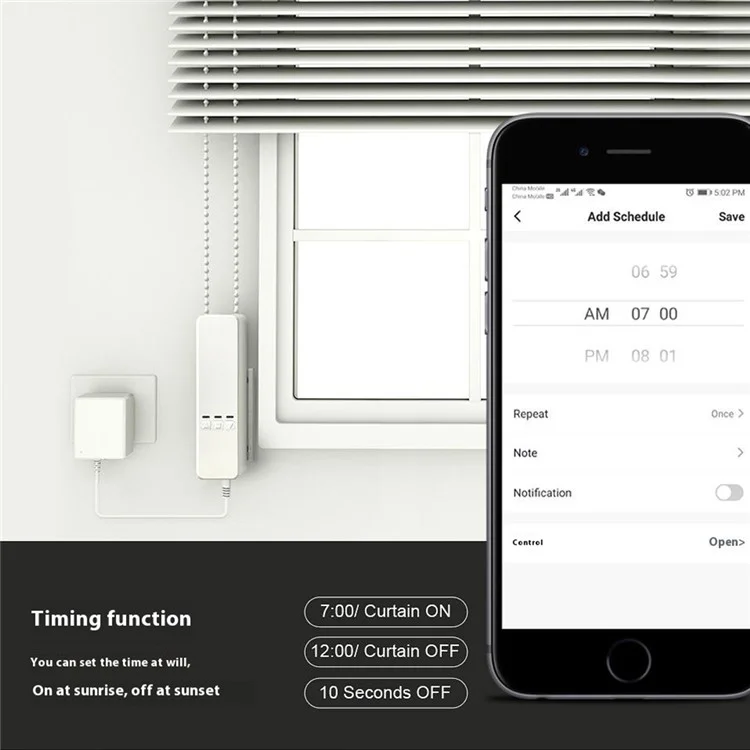 CM01 WiFi Smart Roller Blind Motor App Controlled Venetian Blind Pull Cord Home Electric Curtain Controller - EU Plug