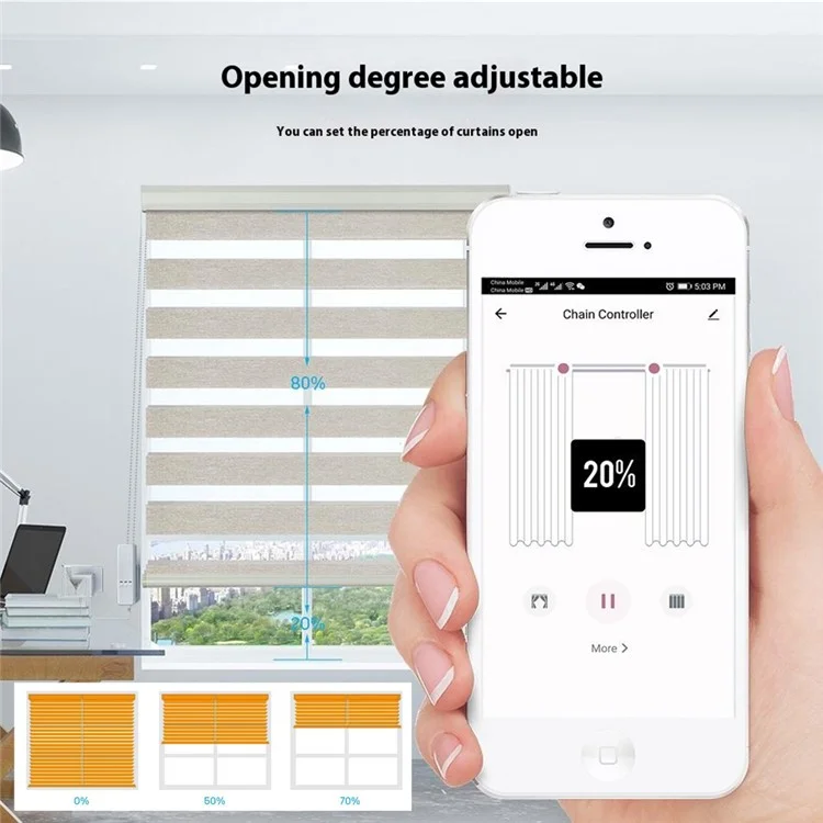 CM01 WiFi Smart Roller Blind Motor App Controlled Venetian Blind Pull Cord Home Electric Curtain Controller - EU Plug