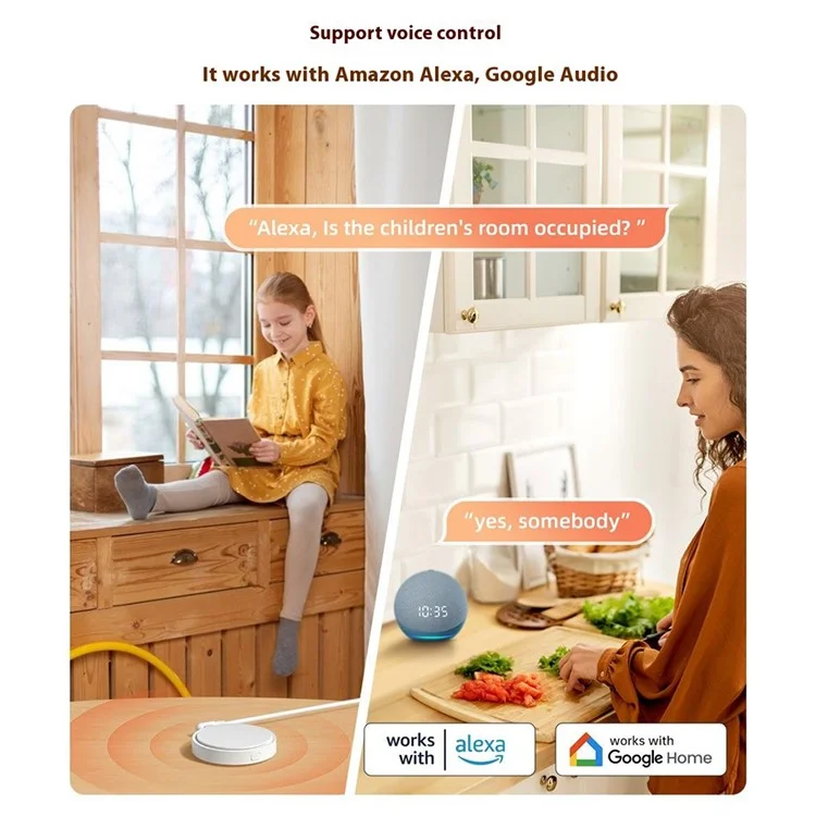 HE20 Smart WiFi Human Body Sensor 24GHz Millimeter Wave Radar Detection APP Timer Remote Control