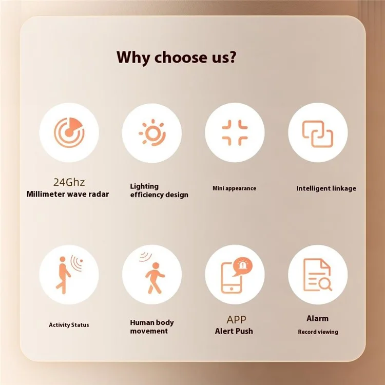 HE20 Smart WiFi Human Body Sensor 24GHz Millimeter Wave Radar Detection APP Timer Remote Control