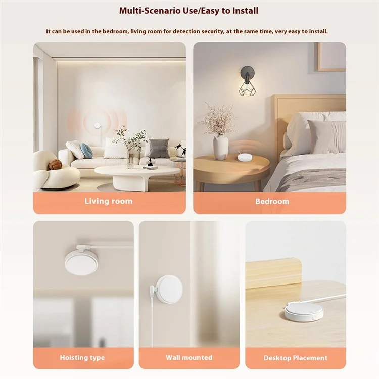HE20 Smart WiFi Human Body Sensor 24GHz Millimeter Wave Radar Detection APP Timer Remote Control
